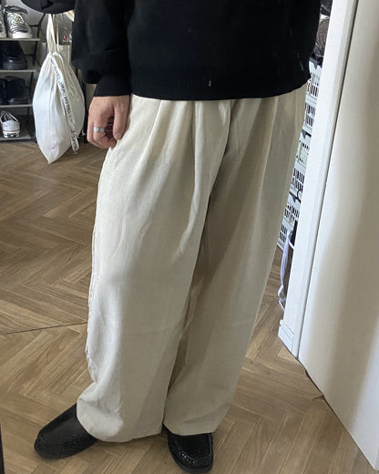 リネンライクワイドストレートパンツ KJ0017