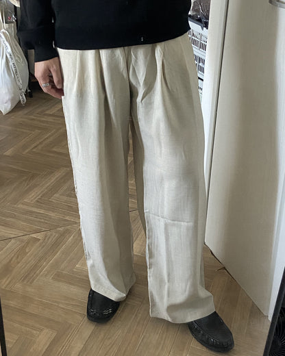 リネンライクワイドストレートパンツ KJ0017