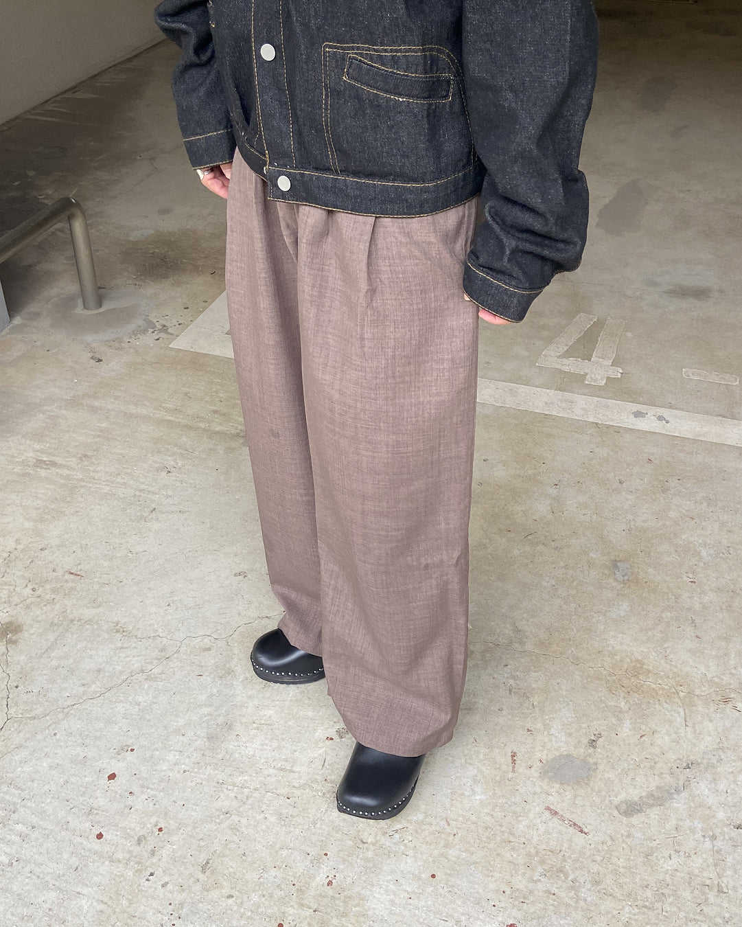 リネンライクワイドストレートパンツ KJ0017