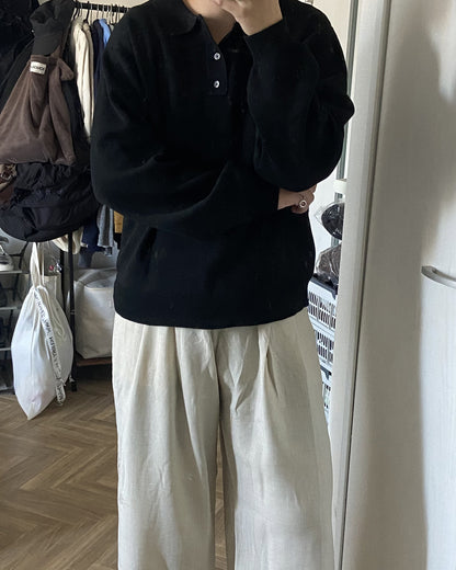 リネンライクワイドストレートパンツ KJ0017