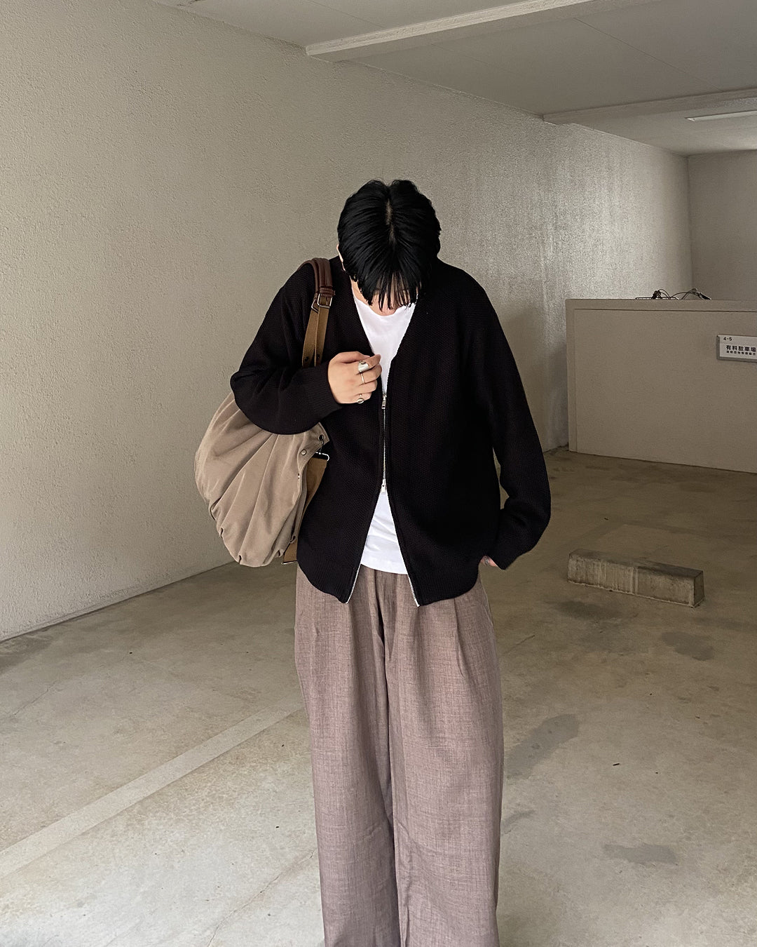 リネンライクワイドストレートパンツ KJ0017