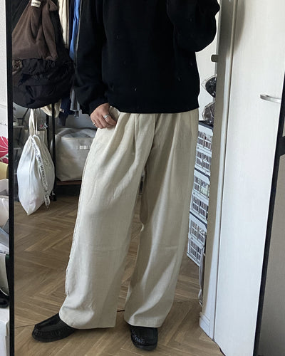 リネンライクワイドストレートパンツ KJ0017