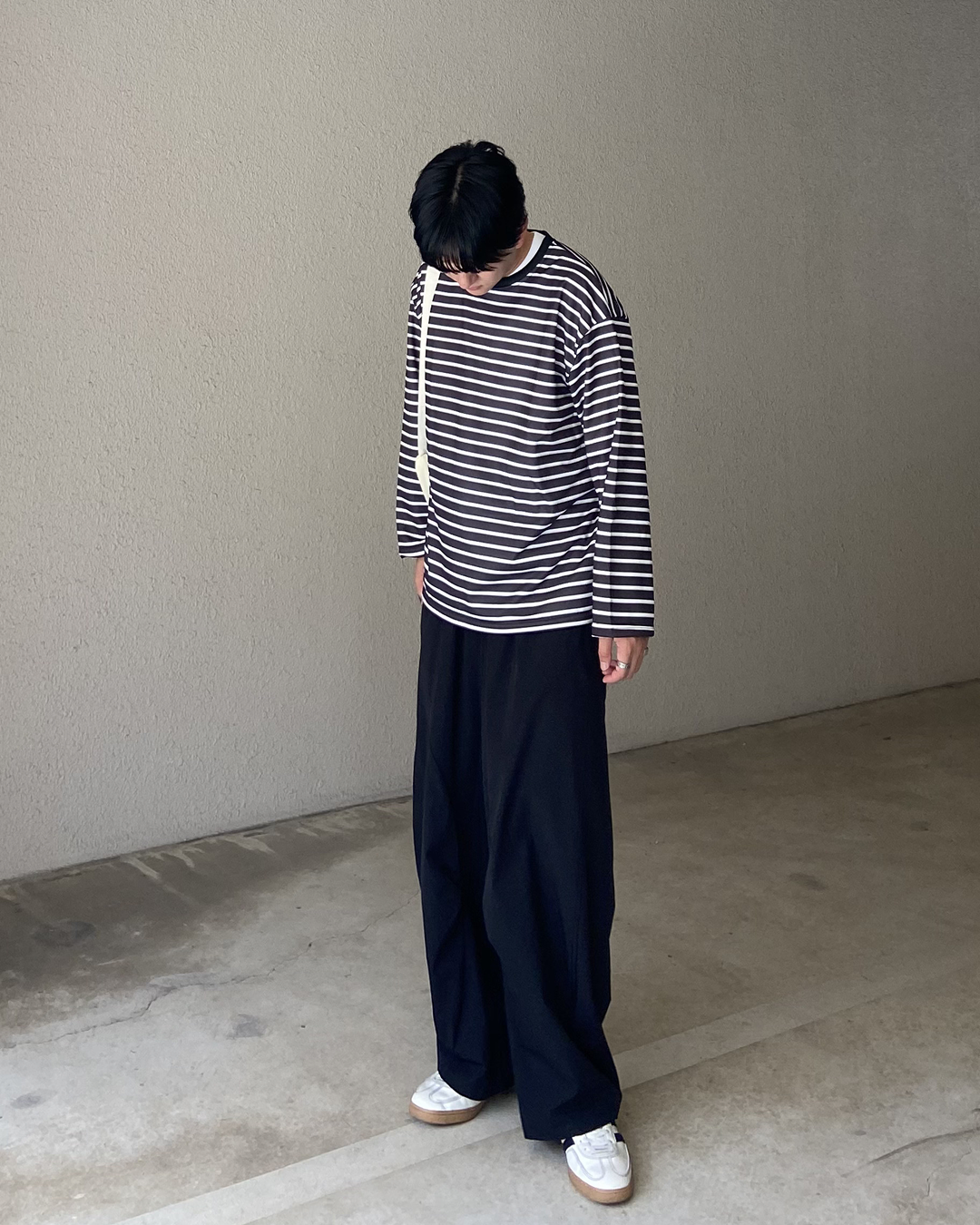 スモールネックラインストライプトップス KJ0028