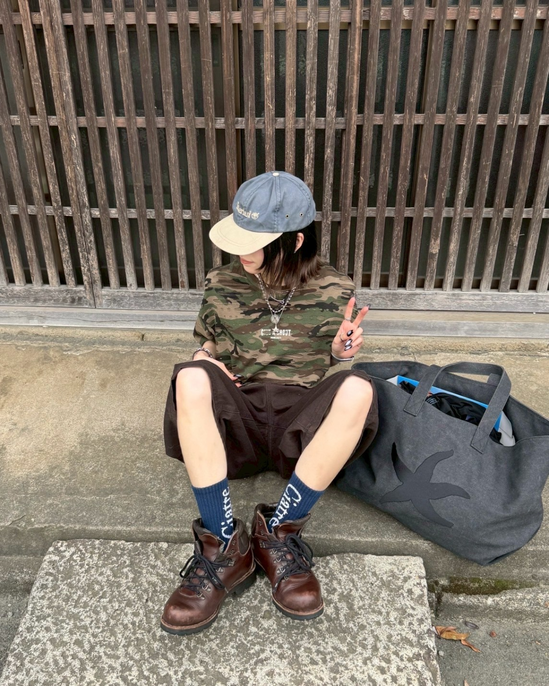 ダメージ迷彩Tシャツ KM1006