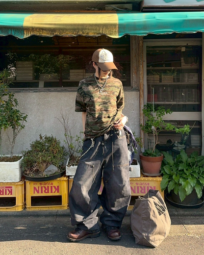 ダメージ迷彩Tシャツ KM1006