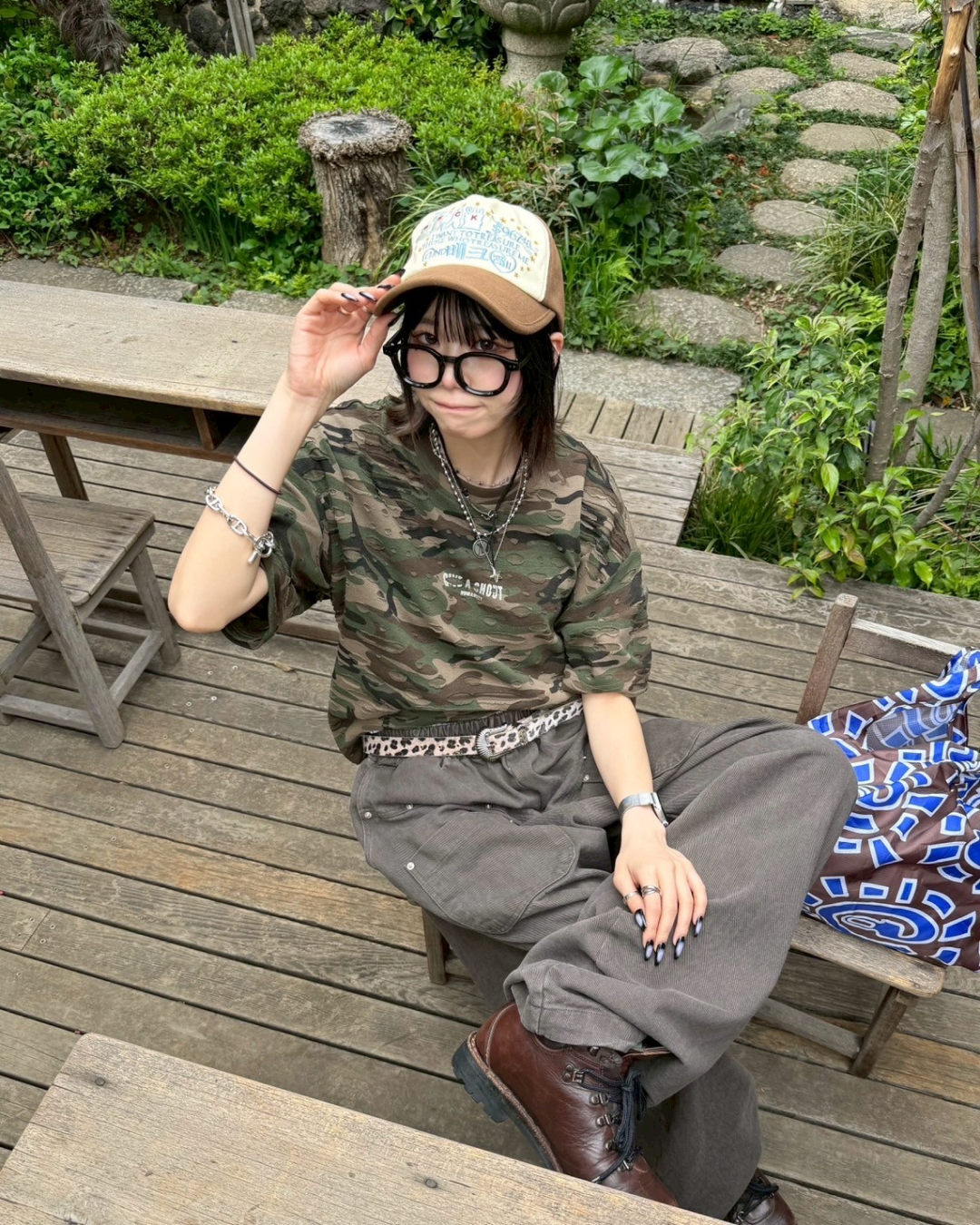ダメージ迷彩Tシャツ KM1006