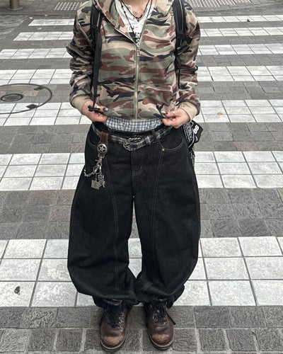 【即納】サイドラインデニムパンツ KM1040