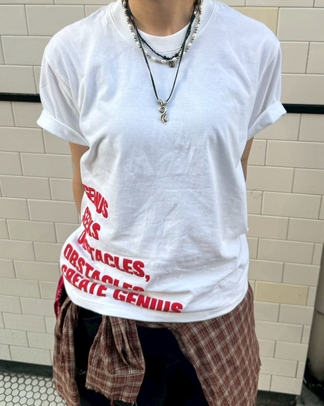 フロントロゴプリントTシャツ KM1056