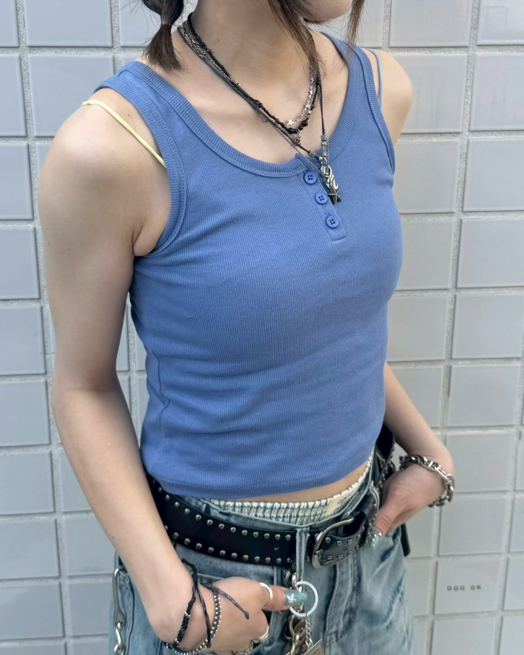 ボタンタンクトップ KM1105