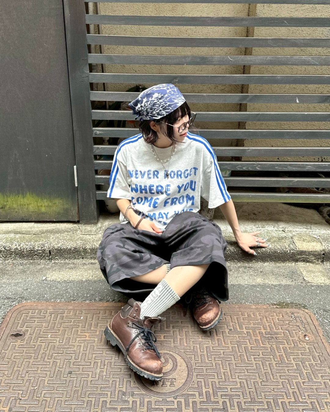 ペイントレタリングTシャツ KM1143