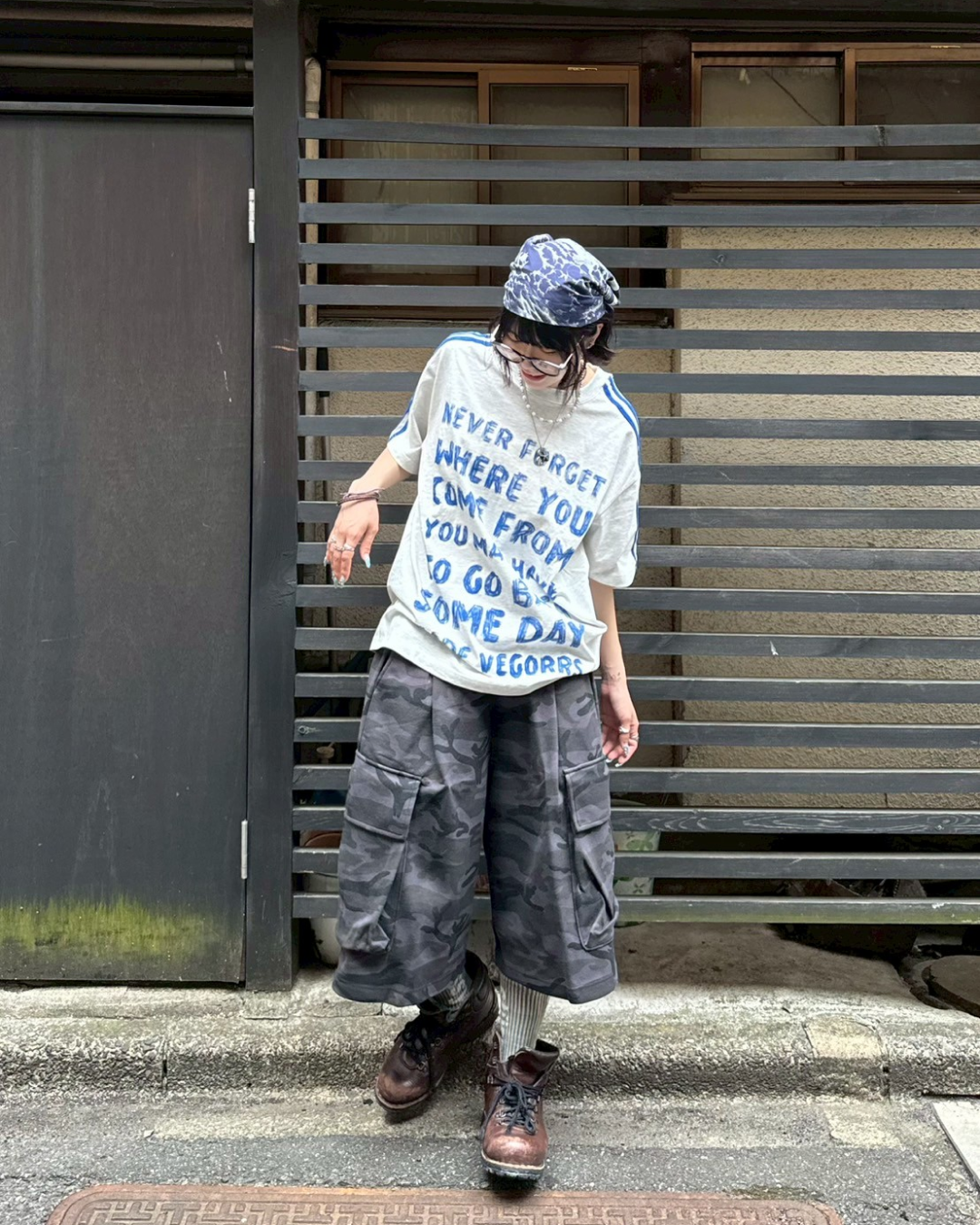 ペイントレタリングTシャツ KM1143