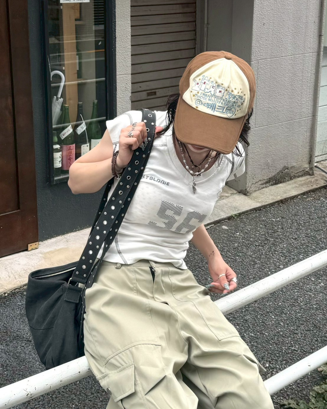 VネックナンバーTシャツ KM1146