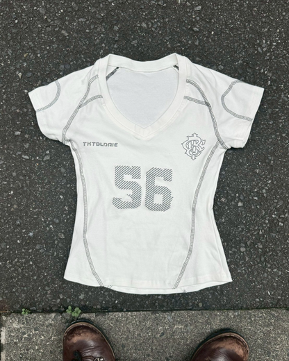 VネックナンバーTシャツ KM1146