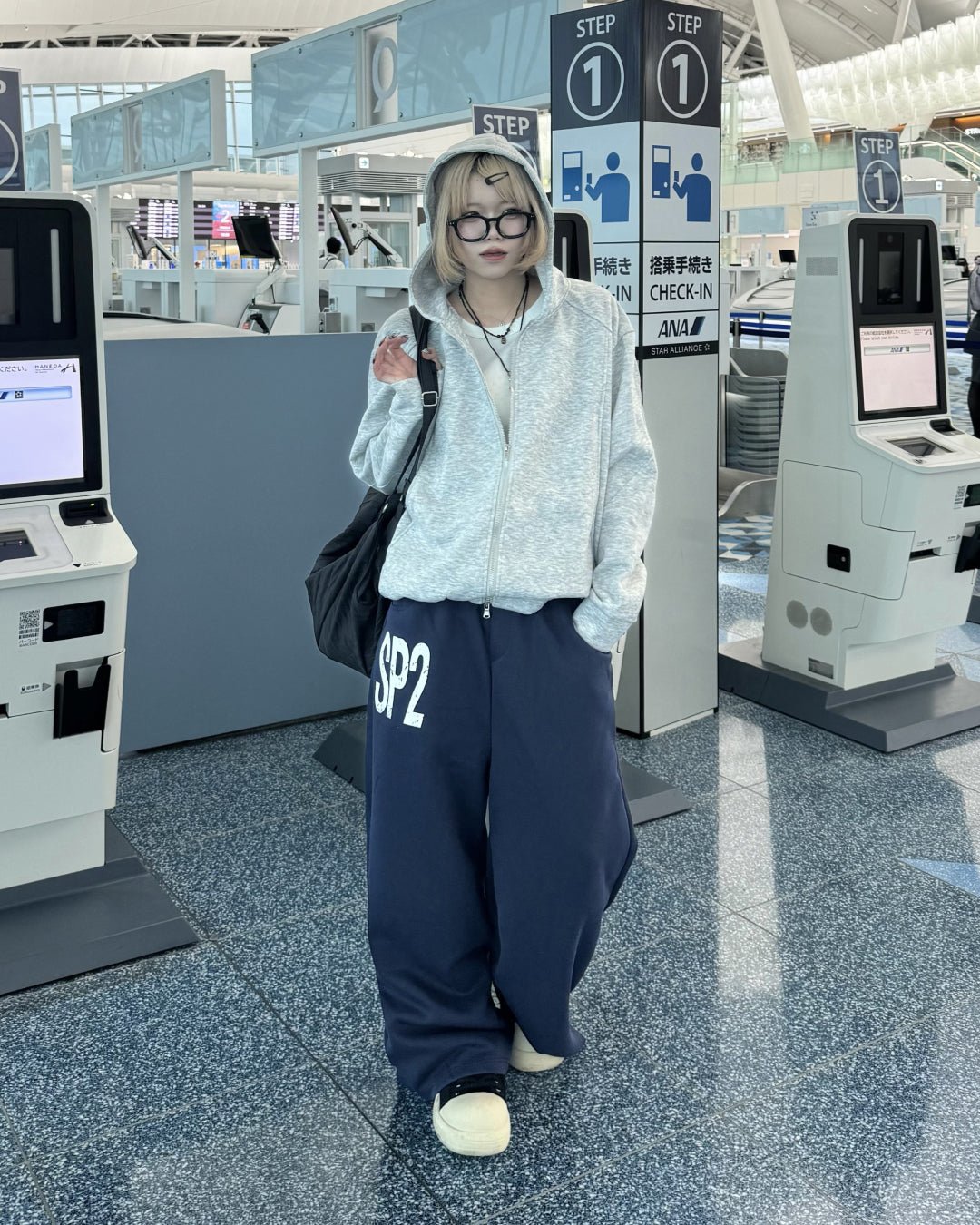 デザインダブルジップパーカー KM1215