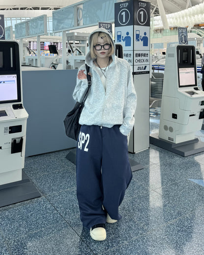 デザインダブルジップパーカー KM1215