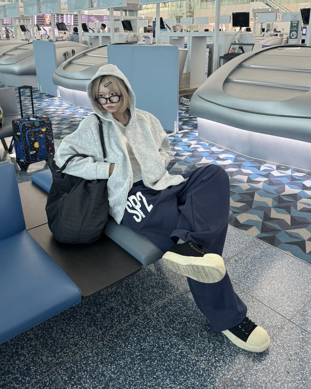 デザインダブルジップパーカー KM1215