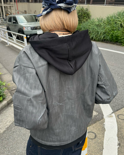 フェイクツーピースブラックジャケット KM1222