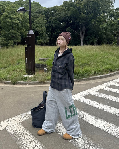 フードチェックシャツ KM1233