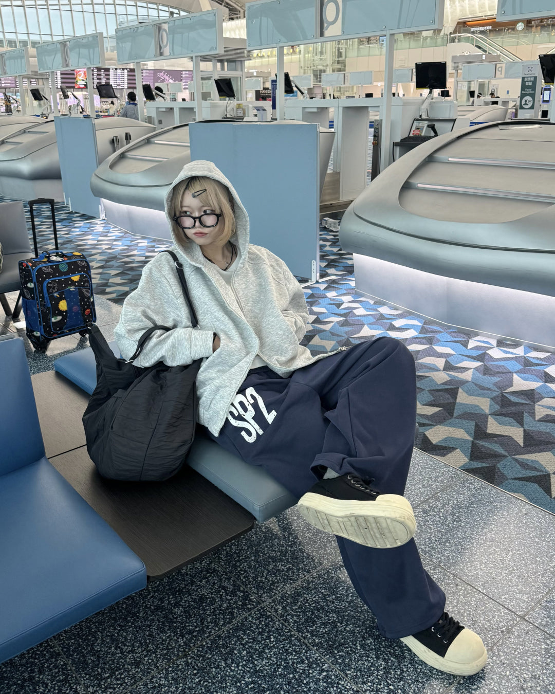 レタードワイドスウェットパンツ KM1236