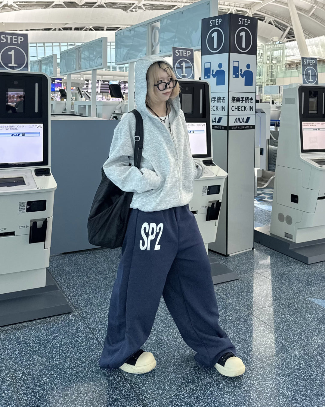 レタードワイドスウェットパンツ KM1236