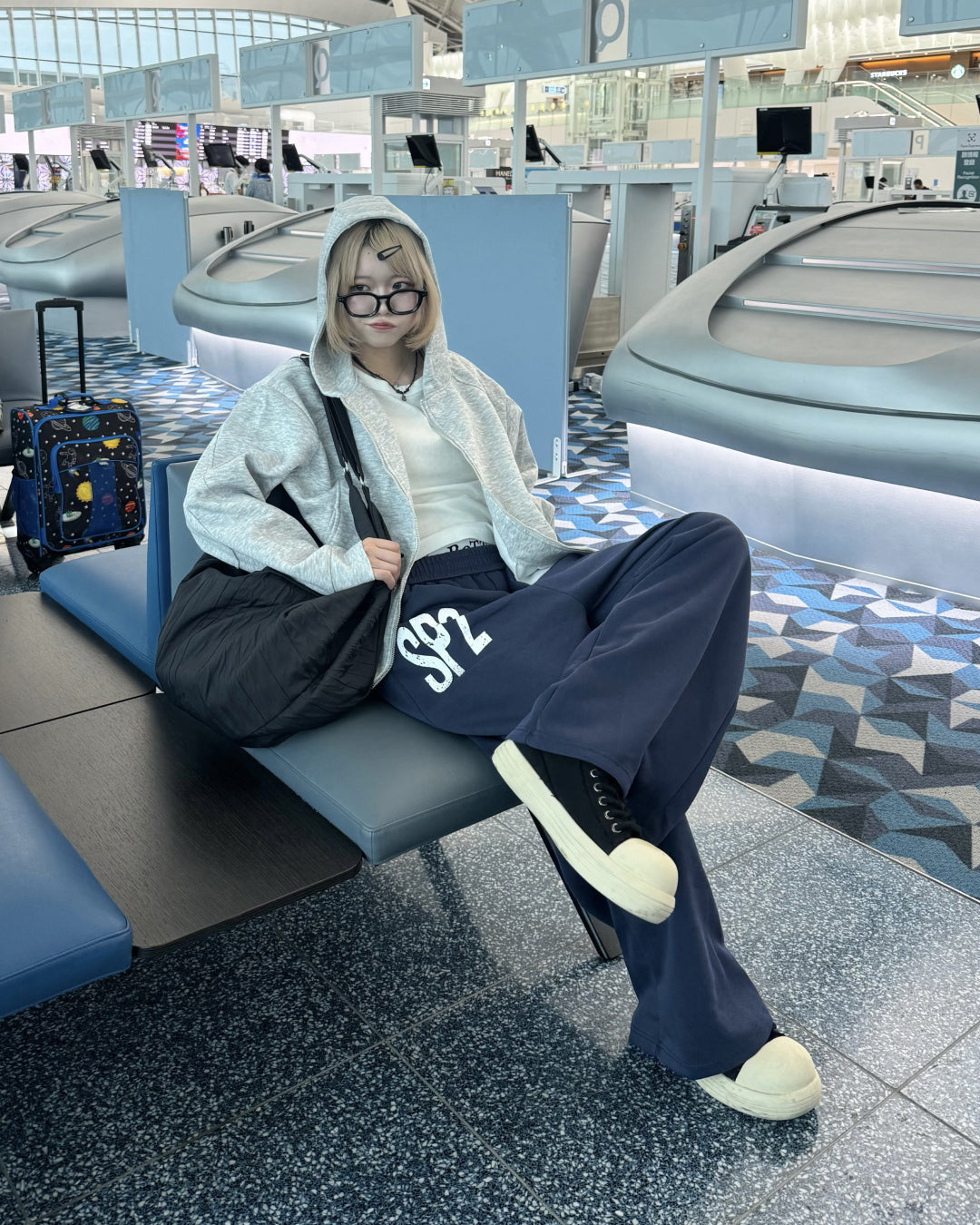 レタードワイドスウェットパンツ KM1236