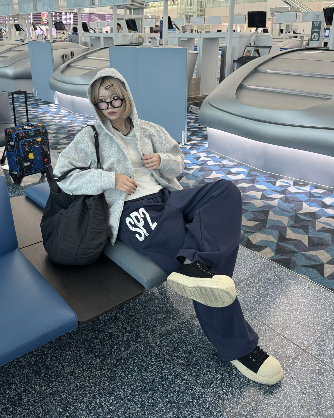 レタードワイドスウェットパンツ KM1236