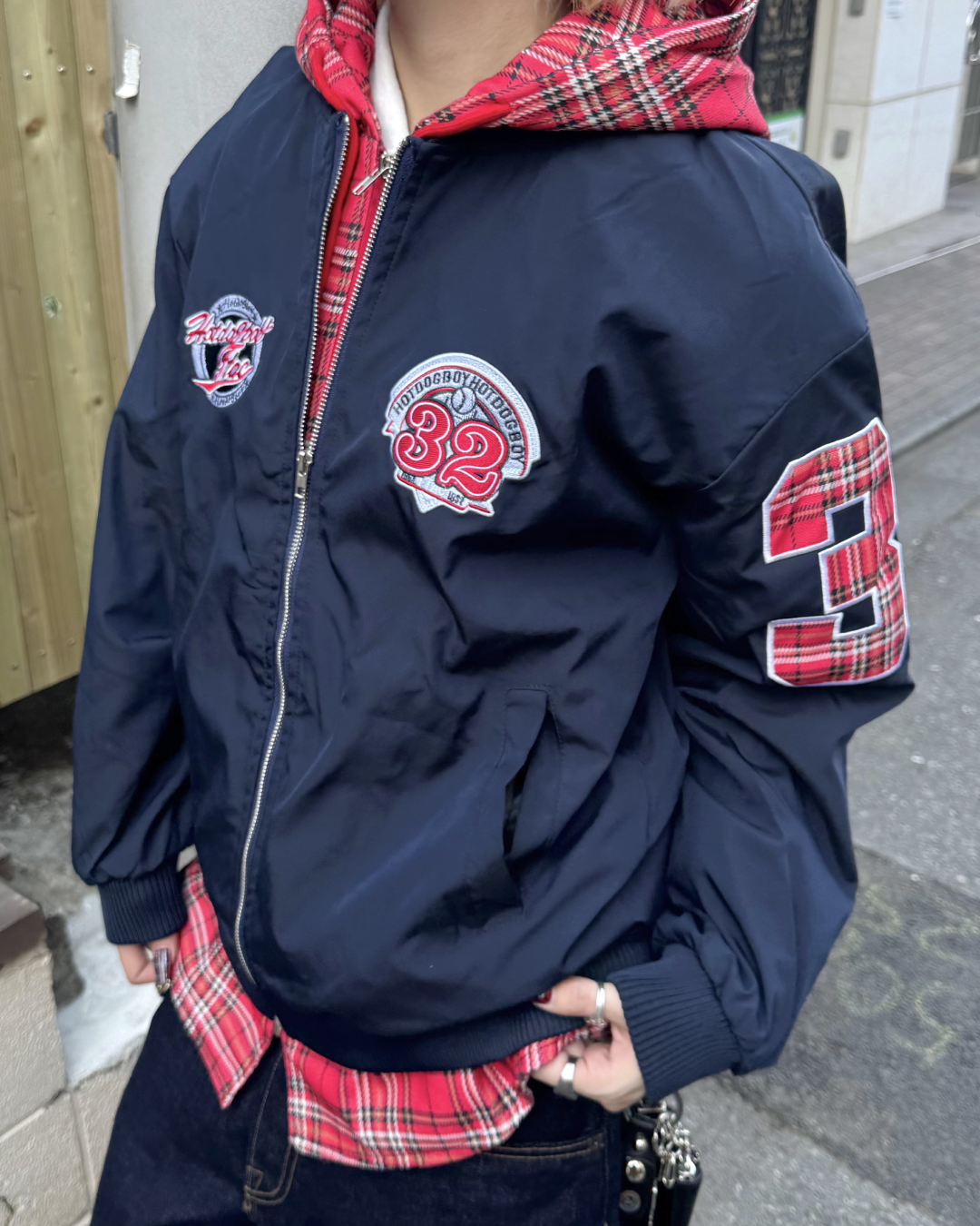 チェックレイヤードアメリカンジャケット  KM1242