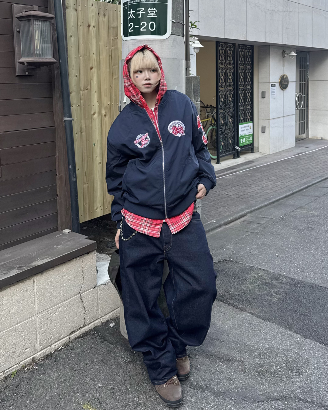 チェックレイヤードアメリカンジャケット  KM1242