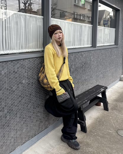 チェックフロントポケットスウェットパンツ KM1258