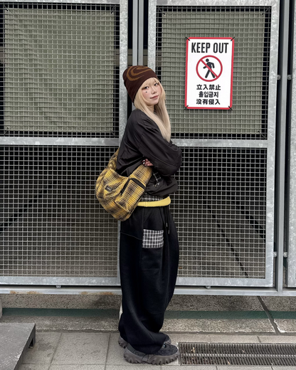 チェックフロントポケットスウェットパンツ KM1258