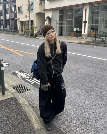 チェックフロントポケットスウェットパンツ KM1258