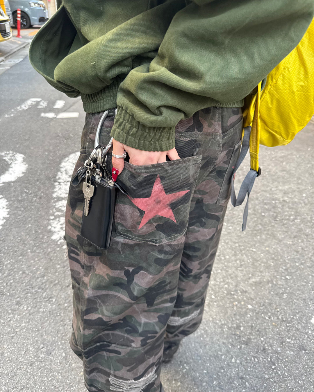 【即納】バックプリントスターカモパンツ  KM5007