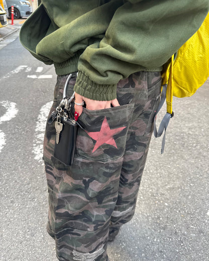 【即納】バックプリントスターカモパンツ  KM5007