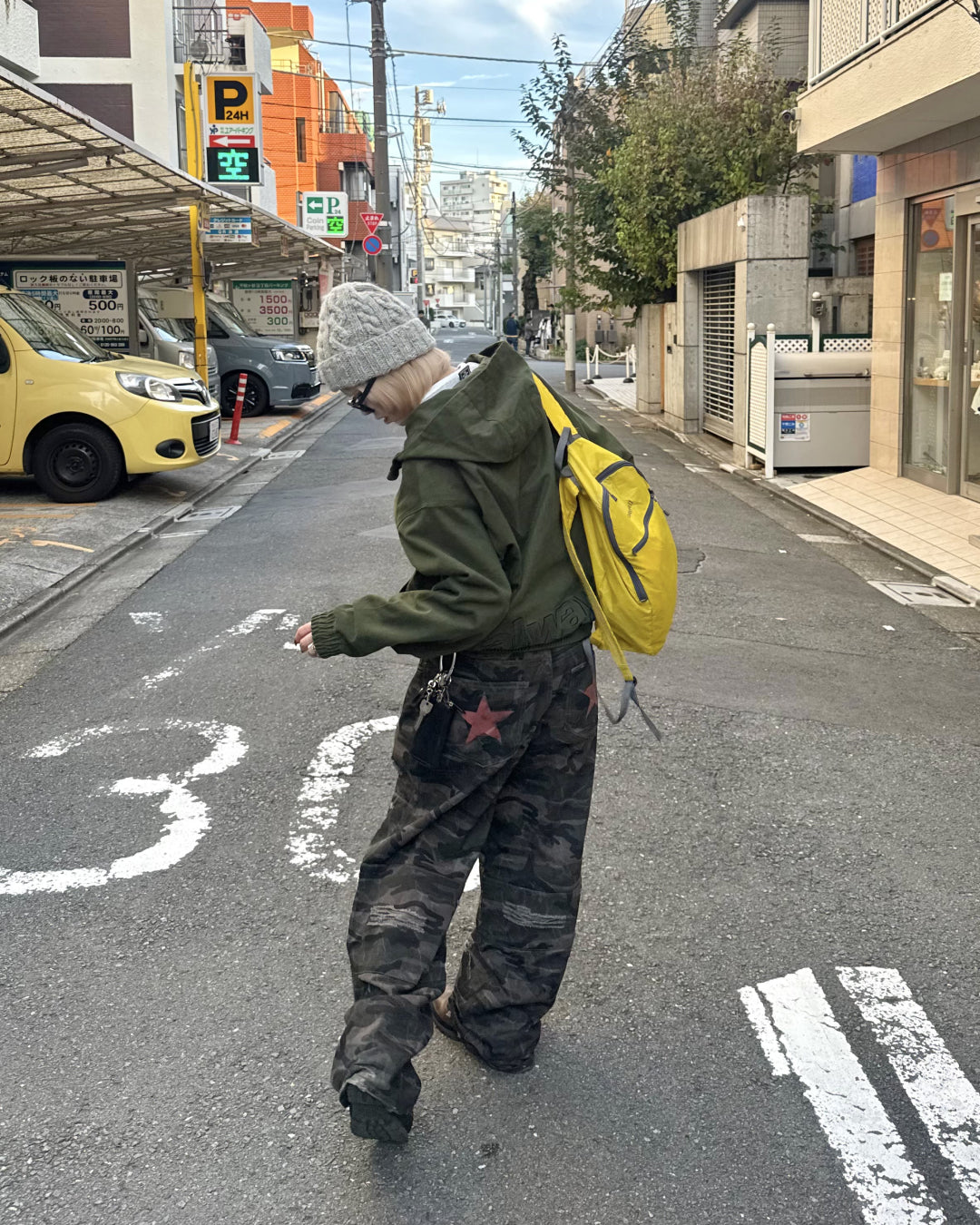 【即納】バックプリントスターカモパンツ  KM5007