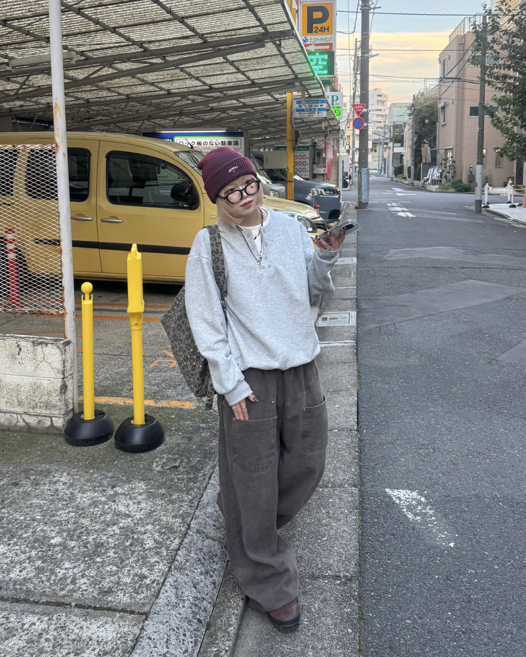 【即納】ヘンリーネックフェイクツーピーススウェット  KM5011