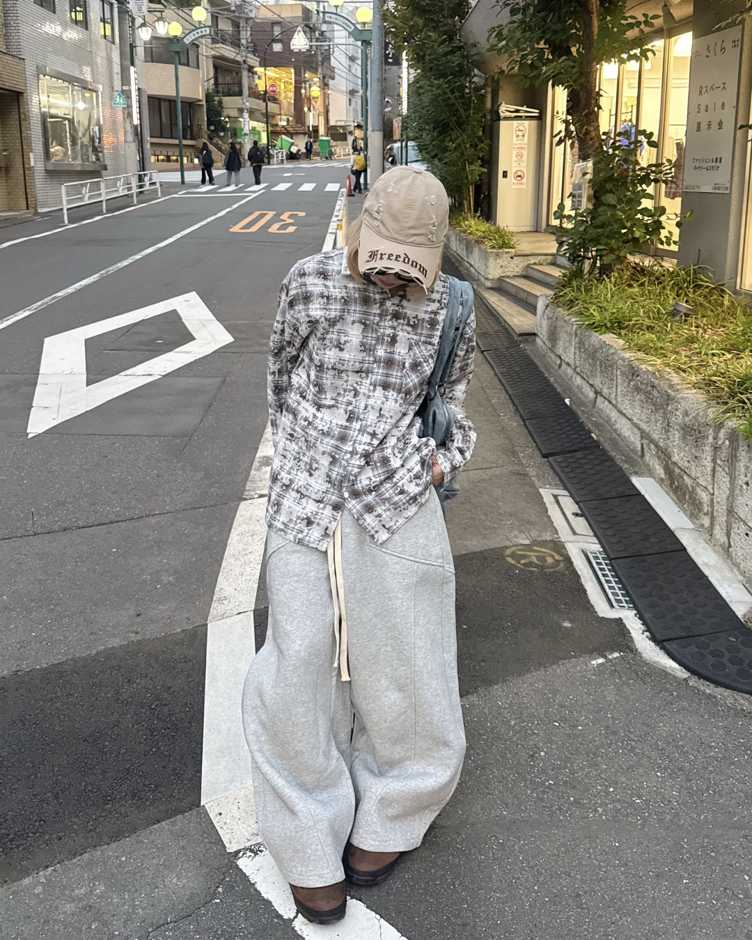 【即納】ペイント加工チェックシャツ KM5020