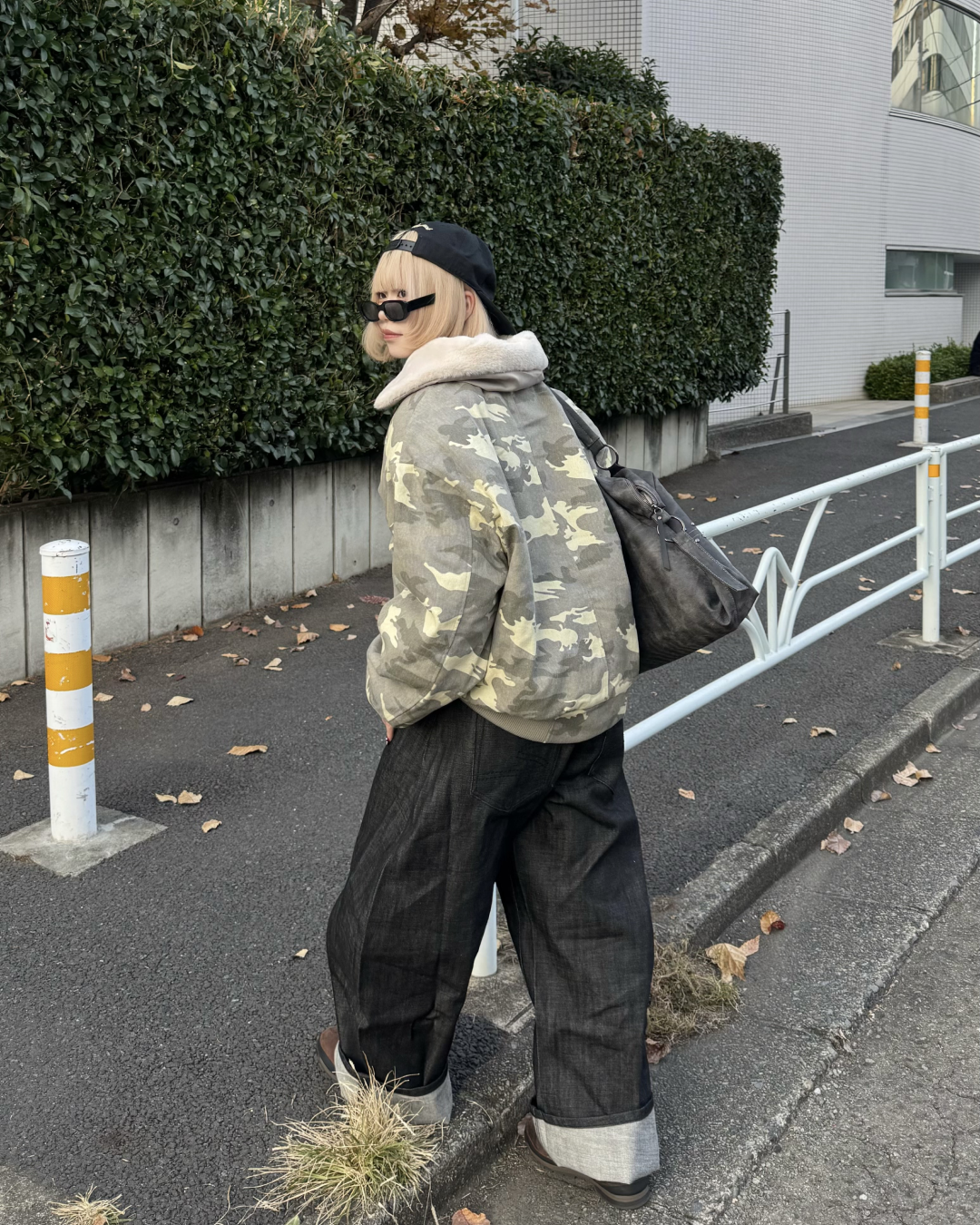 【即納】ファー襟カモフラージュジャケット KM5023