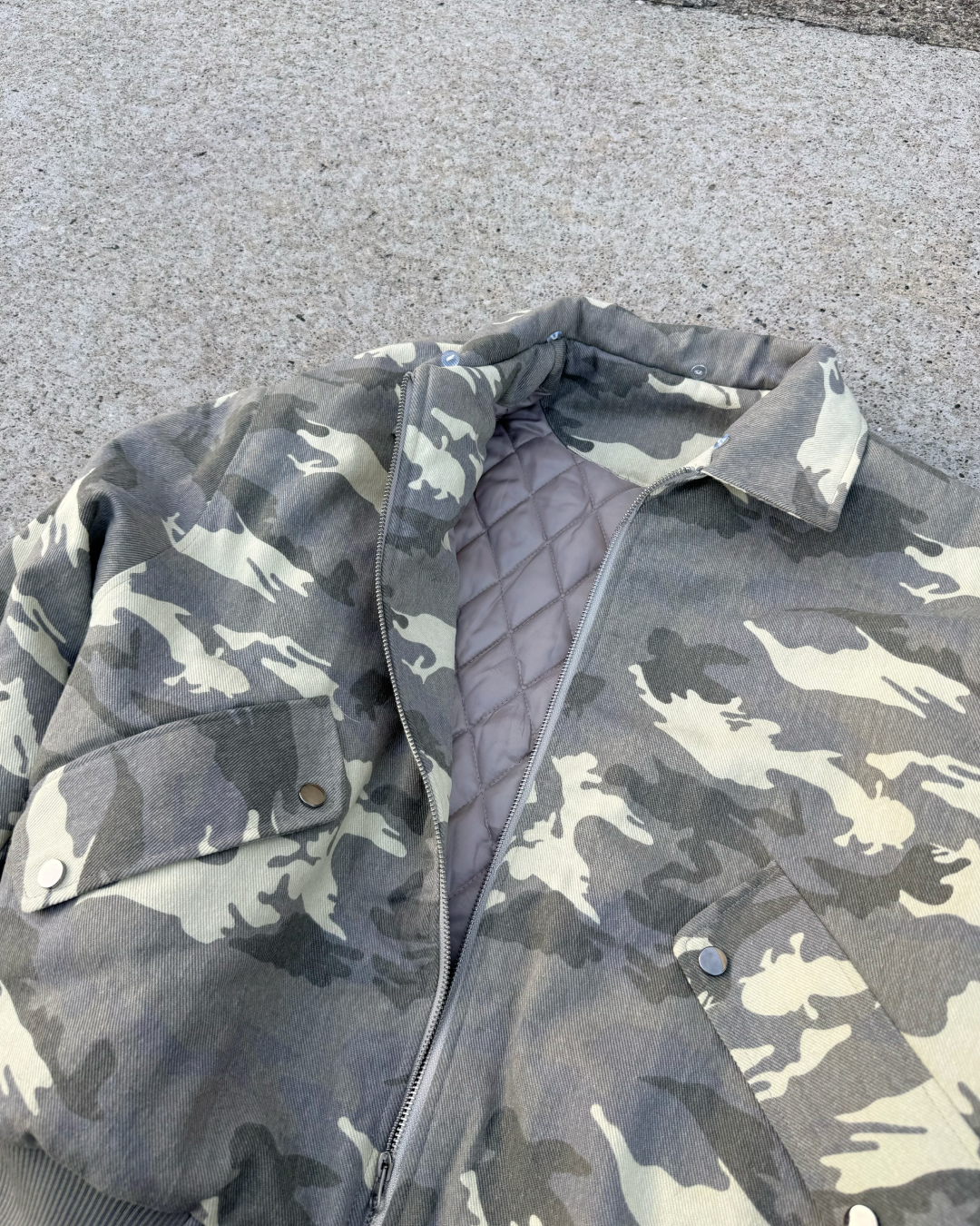 【即納】ファー襟カモフラージュジャケット KM5023