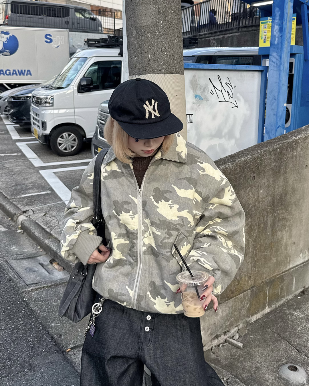 【即納】ファー襟カモフラージュジャケット KM5023