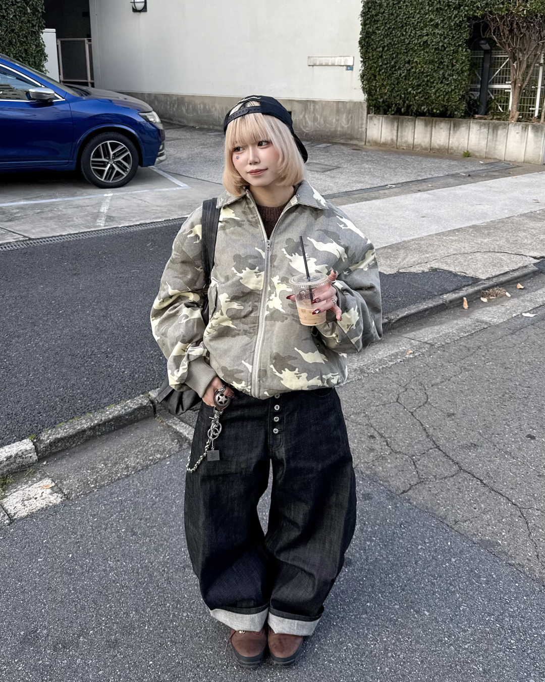 【即納】ファー襟カモフラージュジャケット KM5023