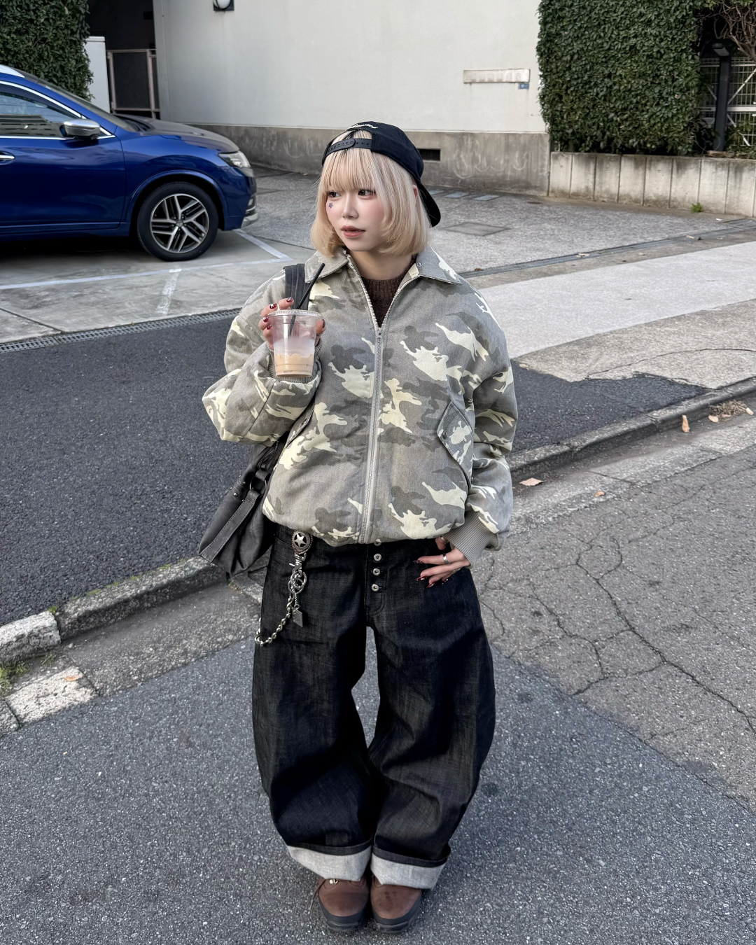 【即納】ファー襟カモフラージュジャケット KM5023