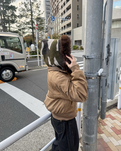 【即納】フード迷彩ニットパーカー  KM5024