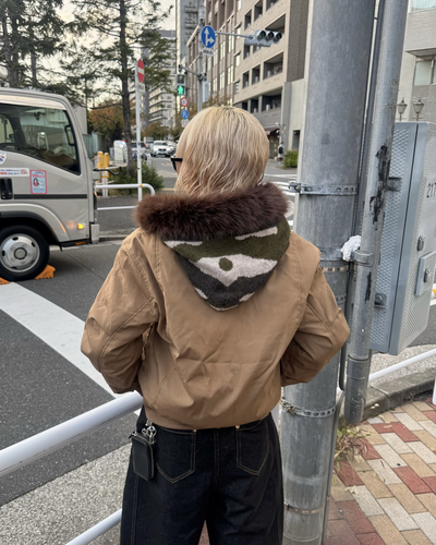【即納】フード迷彩ニットパーカー  KM5024
