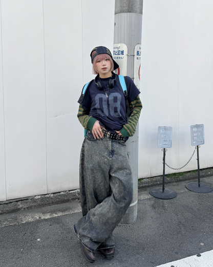 【即納】グラデーション加工デニムパンツ KM5027