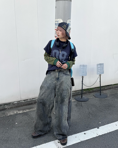 【即納】グラデーション加工デニムパンツ KM5027