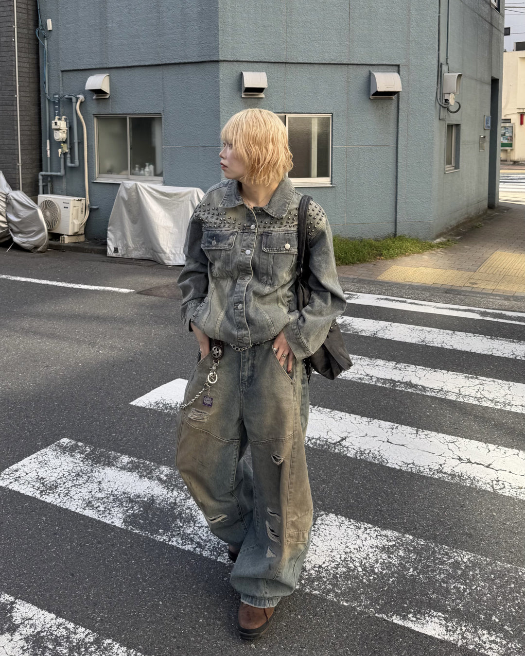 スタッズデニムジャケット KM7003