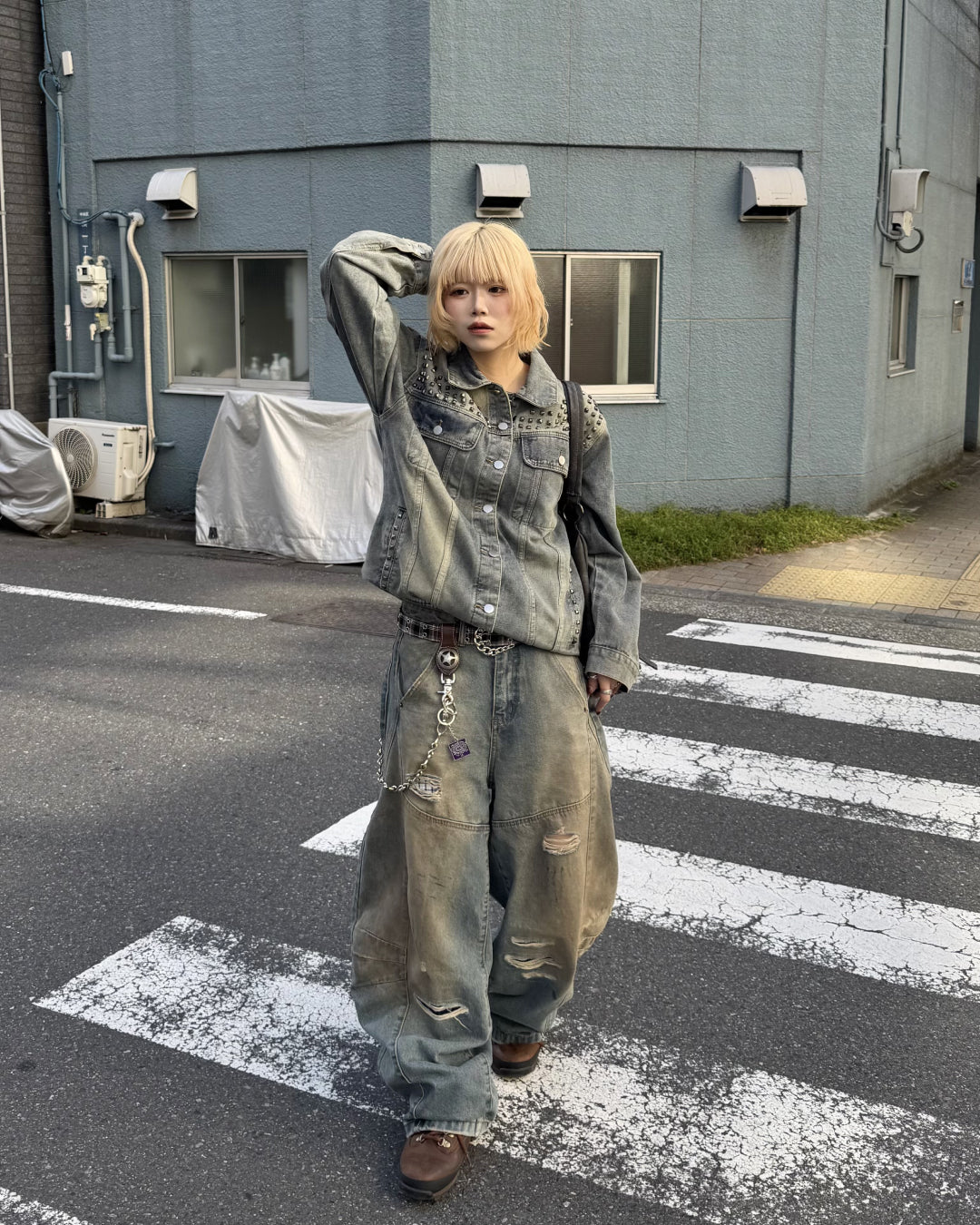 スタッズデニムジャケット KM7003