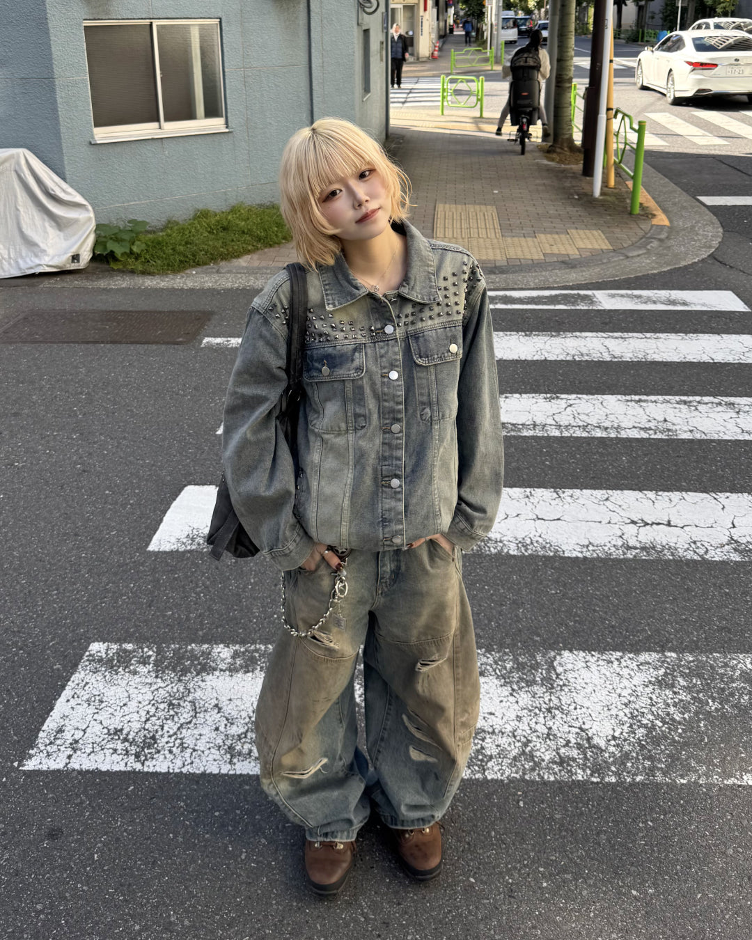 スタッズデニムジャケット KM7003