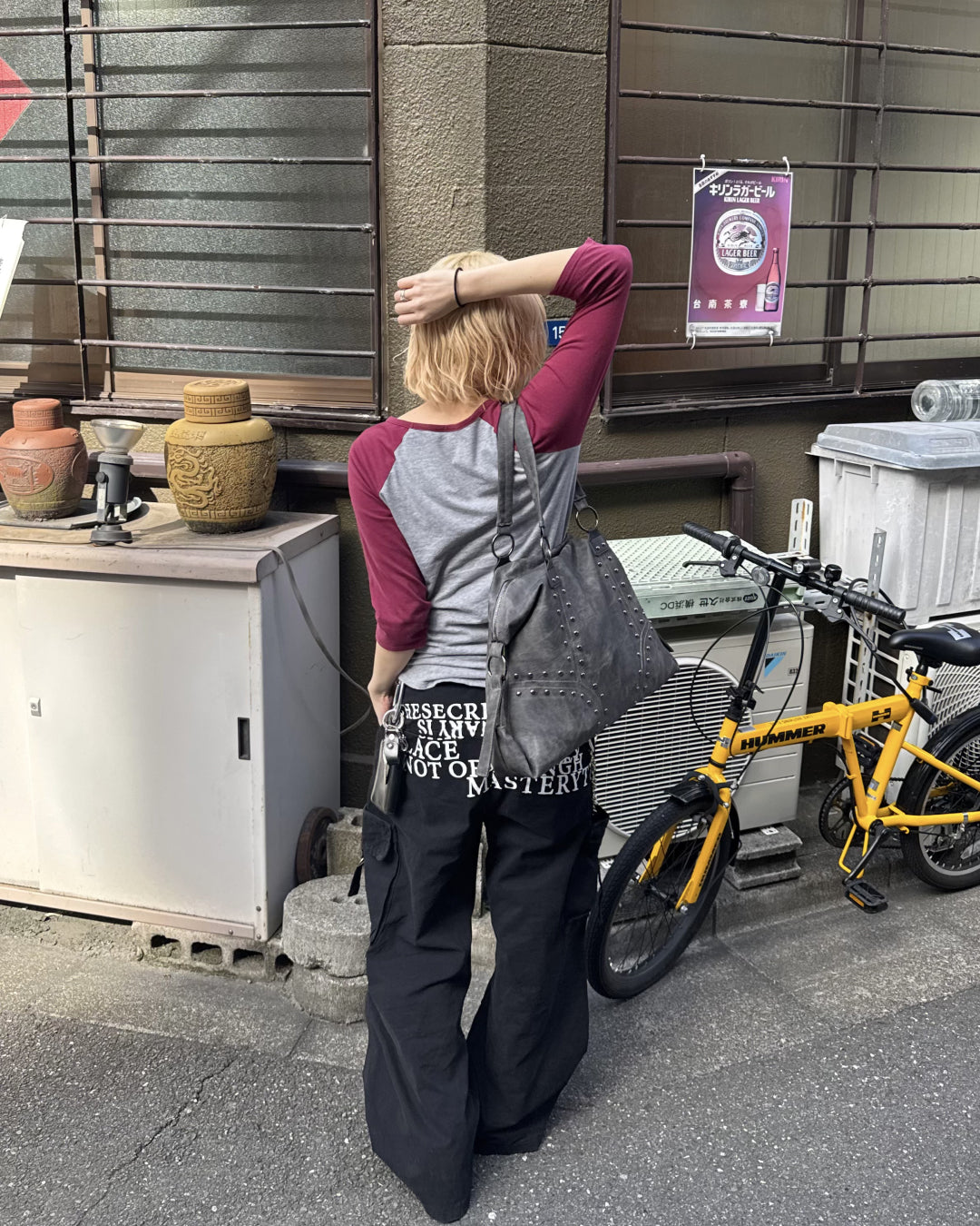 【一部即納】ウォッシュ加工スタッズバッグ KM7004