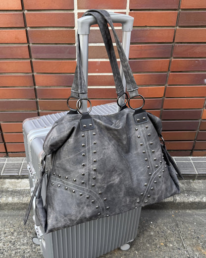【一部即納】ウォッシュ加工スタッズバッグ KM7004